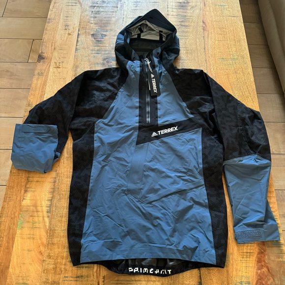 Adidas Men's TERREX Techrock RAIN.RDY Climbing Anorak Black/Wonste Size Medium - Picture 7 of 17